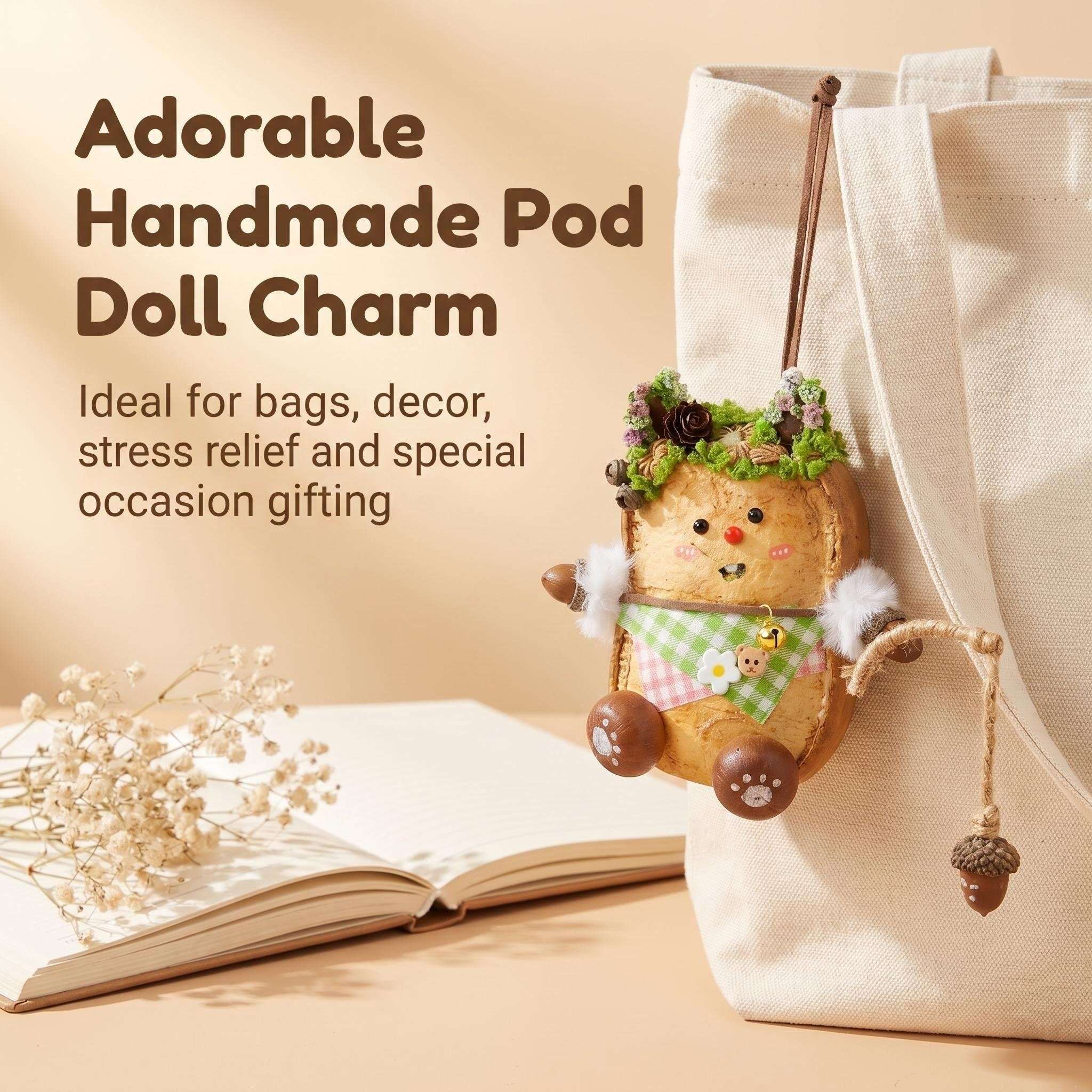 seed pod doll forest spirit doll handmade gift  aesthetic room decor